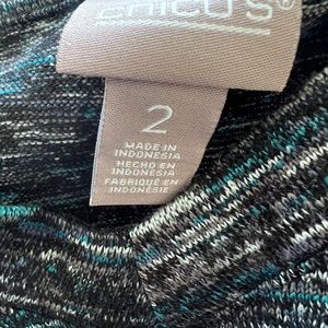 CHICO’S size 2 (12) Women’s SOFT & Stretchy space-dyed v-neck tunic sweater top